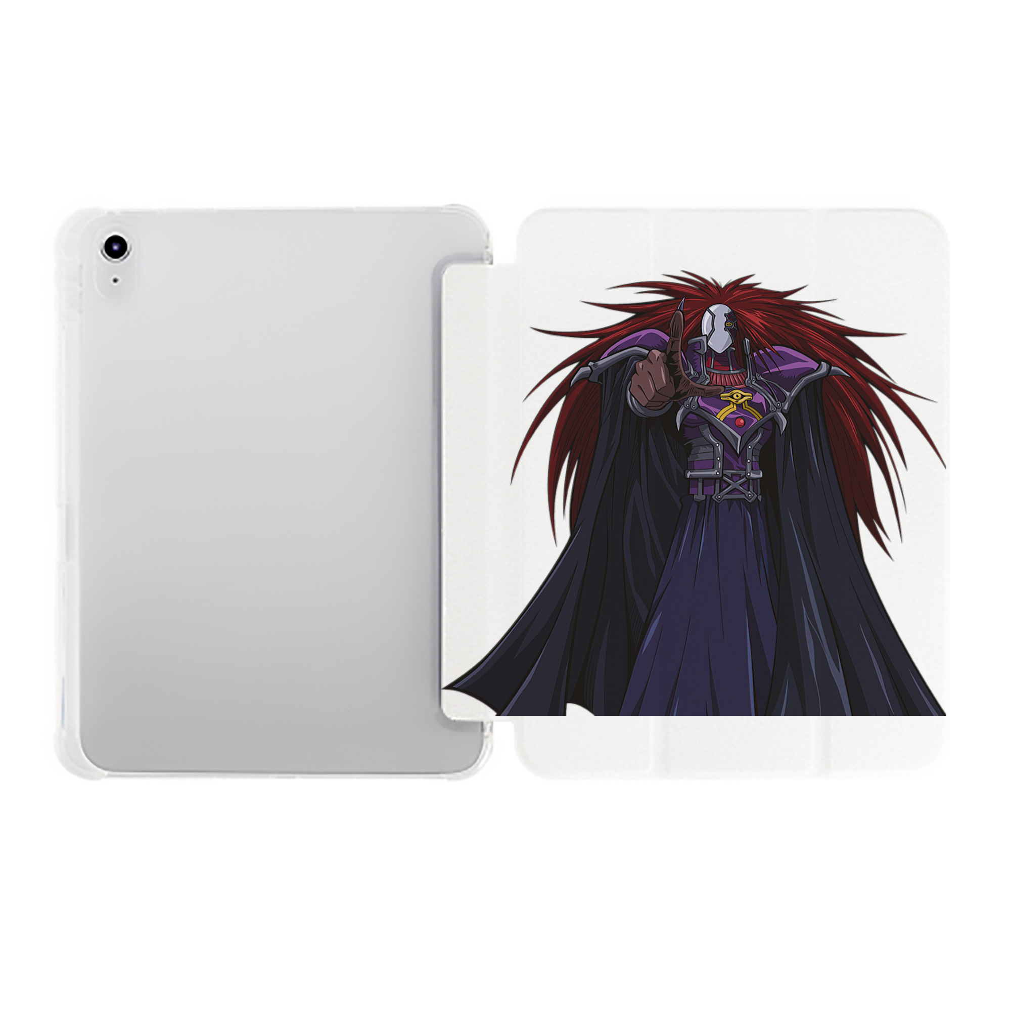 （画像用） 遊☆戯☆王 Yu-Gi-Oh! IPad ケース ペン収納付き 三つ折りスタンド PUレザー×シリコン 対応機種9.5/10.5/10.9インチ